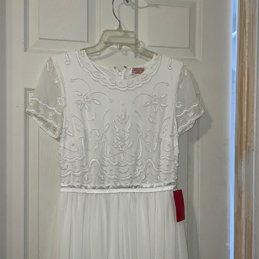 NWT vintage style white maxi